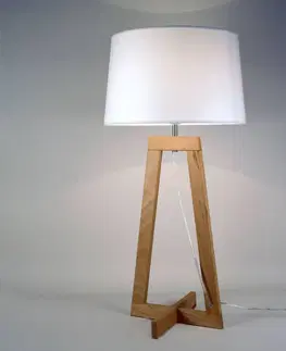 Stolové lampy Aluminor Stolová lampa Sacha LT z textilu a dreva
