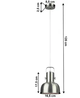 Lampy Visiaca lampa v retro štýle, kov, matný nikel, AVIER TYP 3