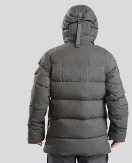 bundy a vesty Pánska turistická páperová bunda - parka SH900 do -25 °C nepremokavá