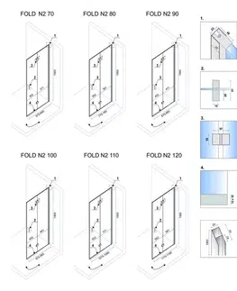 Sprchovacie kúty REA/S - Skladací sprchovací kút FOLD N2 70 x 100 KPL-07447