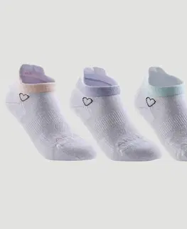 bedminton Detské športové ponožky RS 160 nízke biele s logom srdca 3 páry