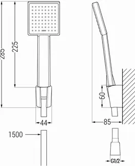 Kúpeľňové batérie MEXEN/S - Libra R45 vaňová batéria s príslušenstvom, čierna 74513R45-70