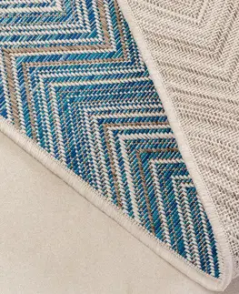 Doplnky Cik-cak exteriérový koberec modrý 160x230 cm