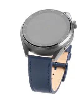 Príslušenstvo k wearables FIXED Kožený remienok s Quick Release so šírkou 22 mm pre smartwatch, modrý