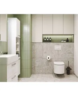 Kúpeľňový nábytok MEREO - Leny, kúpeľňová skrinka vysoká 170 cm, biela, ľavá CN814