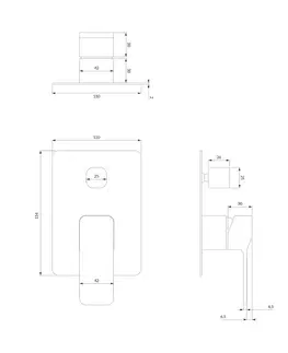 Kúpeľňové batérie OMNIRES - SLIDE sprchová batéria podomietková grafit /GR/ SL7735GR