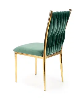 Jedálenské stoličky HALMAR K436 jedálenská stolička tmavozelená / zlatá