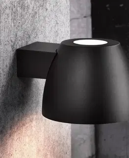 Vonkajšie nástenné svietidlá Nordlux Vonkajšie nástenné svietidlo Bell hliník v čiernej