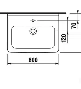 Kúpeľňa JIKA - Cubito Umývadlo, 600x450 mm, s prepadom, s otvorom na batériu, biela H8104230001041