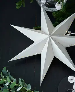 Vianočné svetelné hviezdy Markslöjd Dekoračná hviezda Lively, visiaca, sivá, Ø 60 cm