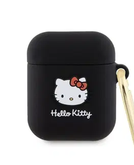 Slúchadlá Hello Kitty Liquid Silicone 3D Kitty Head Logo obal pre Apple AirPods 12, čierny 57983116937
