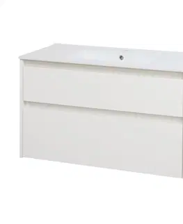 Kúpeľňový nábytok MEREO - Opto, kúpeľňová skrinka s keramickým umývadlom 101 cm, biela CN912