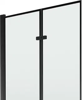 Sprchové dvere MEXEN - Castor vaňová zástena 2-krídlo 100 x 150 cm, čierna vzor, čierna 892-100-002-70-70