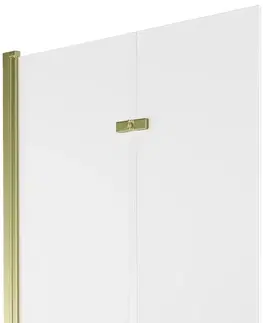 Sprchové dvere MEXEN - Castor vaňová zástena 2-krídlo 100x150 cm, dekor, zlato 892-100-002-50-30