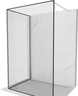 Sprchové dvere MEXEN/S - Kyoto Sprchová zástena WALK-IN 140 x 110 cm, čierny vzor, nikel kefovaná 800-140-212-97-70-110