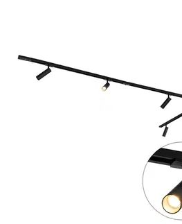 Kolajnicove svietidla Moderný koľajnicový systém čierny s 5 bodmi 35mm 1-fázový - Jeana Luxe