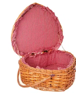 Chladiace tašky a boxy Orion Prútený piknikový kôš Srdce, 45 x 42 x 20 cm