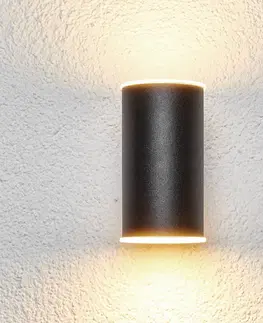 Vonkajšie nástenné svietidlá Lindby Vonkajšie nástenné LED svetlo Morena v čiernej 2pl