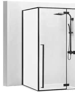 Sprchovacie kúty REA/S - Sprchovací kút Fargo - matná čierna 80x100 So sprchovou vaničkou Savoy KPL-K4906