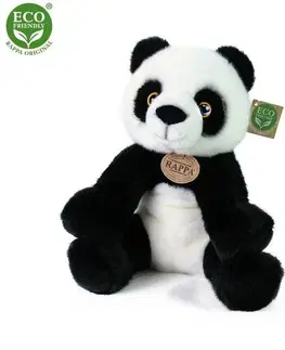 Plyšáci Rappa Plyšová panda sediaca čiernobiela, 27 cm 