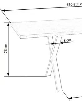 Jedálenské stoly Jedálenský stôl APEX dyha Halmar 160x90 cm