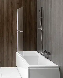 Sprchové dvere POLYSAN - RIONI vaňová zástena s pneumatickým zdvihom, š.710mm, strieborná, číre sklo 72915
