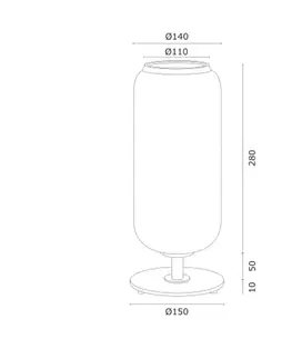 Stolové lampy Euluna Stolová lampa Valiano s bielym skleneným tienidlom