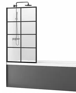 Sprchové dvere REA - Vaňová zástena Lagos-1 Fix 70 čierna REA-K4560