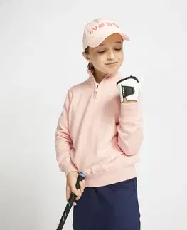 mikiny Detský golfový pulóver do vetra MW500 ružový