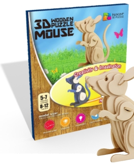 3D puzzle 3D Creative Drevené 3D Puzzle Myš