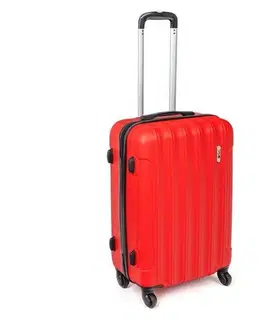Batohy Pretty UP Cestovný škrupinový kufor ABS25 stredný, 59 x 41 x 26 cm, červená