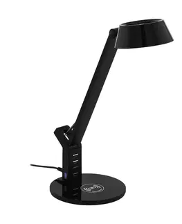 Stolové lampy na písací stôl EGLO Stolová LED lampa Banderalo CCT stmievač QI čierna