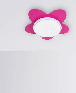 Stropné svietidlá Elobra Stropné LED svietidlo Kvet Starlight, ružové