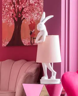 Stolové lampy KARE KARE Stolná lampa Animal Rabbit biela/ružová