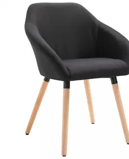 Stoličky Jedálenská stolička látka / drevo Dekorhome Čierna