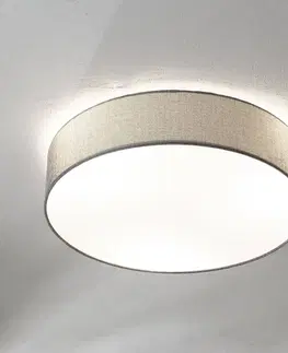 Stropné svietidlá EGLO Sivé stropné svietidlo Pasteri s ľanovým tienidlom 57 cm