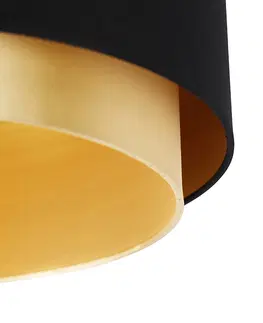 Stropne svietidla Moderné stropné svietidlo čierne so zlatým duálnym tienidlom 47 cm - Combi