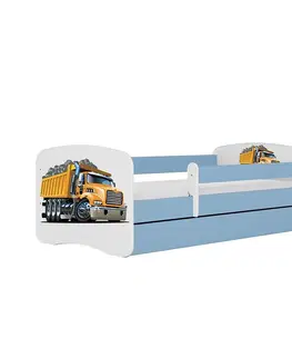 Jednolôžkové postele Detská Posteľ. Babydreams+Sz+M Modrá 80x180 Truck