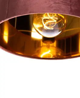 Zavesne lampy Moderné závesné svietidlo ružové so zlatom 30 cm - Rosalina