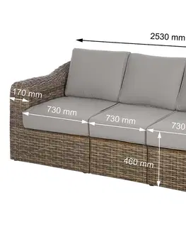 Záhradné zostavy DEOKORK Ratanová modulová zostava BORNEO LUXURY pre 8 osôb (hnedá)