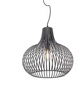 Zavesne lampy Moderné závesné svietidlo čierne 48 cm - Sapphira