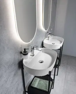 Kúpeľňa SAPHO - PUNO podstavec s umývadlom 600x860x396, čierna SKA590-2-01