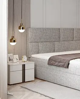 Postele NABBI Ferine 185 čalúnená manželská posteľ s úložným priestorom sivá (Berlin 01)