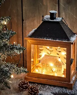 Drobné dekorácie a doplnky LED lampáš "Zimný dom"