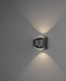 Vonkajšie nástenné svietidlá Konstsmide Vonkajšie nástenné LED Bitonto 2-pl., antracit