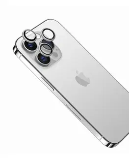 Ochranné fólie pre mobilné telefóny FIXED Ochranné sklá šošoviek fotoaparátov pre Apple iPhone 15 Pro15 Pro Max, strieborné FIXGC2-1202-SL