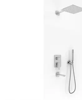 Kúpeľňa KOHLMAN  - Vaňový set so 40cm dažďovou sprchou, ručnou sprchou a vaňovým výtokom QW211HQ40