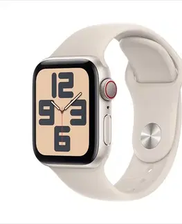 Inteligentné hodinky Apple Watch SE GPS + Cellular 40mm hviezdna biela , hliníkové puzdro so športovým remienkom hviezdna biela - SM MRFX3QCA