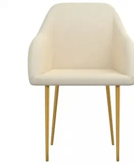 Jedálenské zostavy Jedálenská stolička 2 ks zamat / kov Dekorhome Tmavo zelená