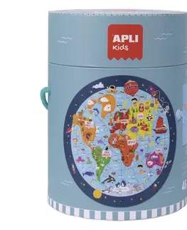 Do 49 dielikov APLI APLI Puzzle v tube -Svetová mapa 48 dielikov